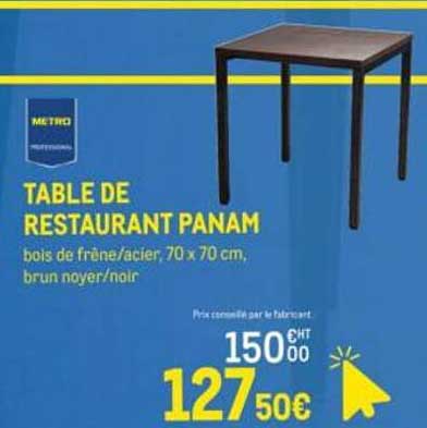 TABLE DE RESTAURANT PANAM