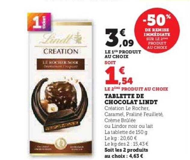 TABLETTE DE CHOCOLAT LINDT