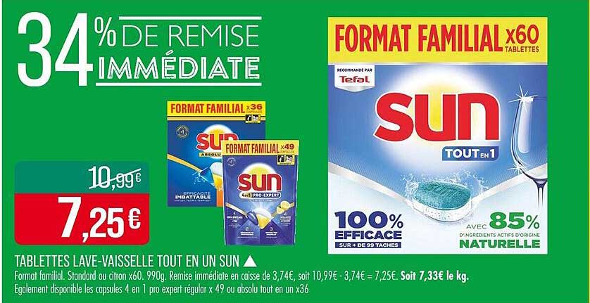 TABLETTES LAVE-VAISSELLE TOUT EN UN SUN