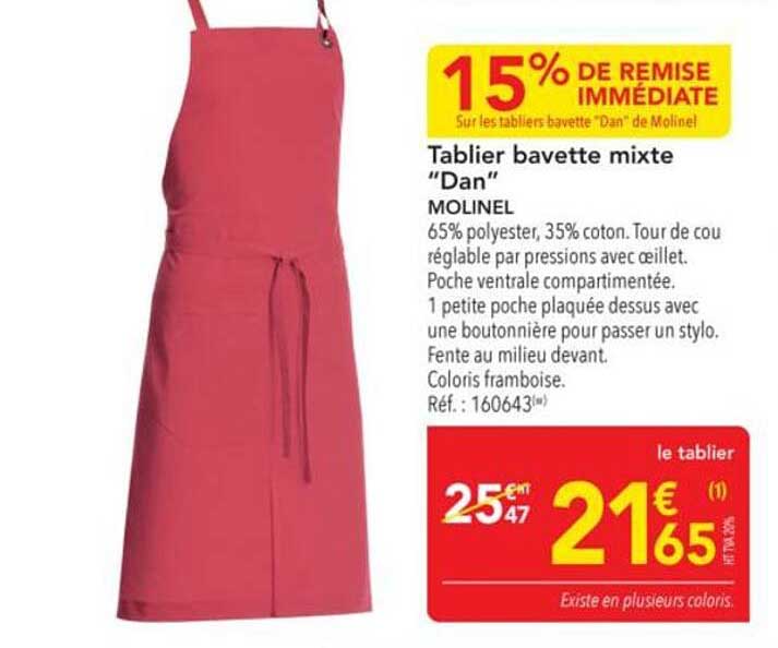 Tablier bavette mixte "Dan"