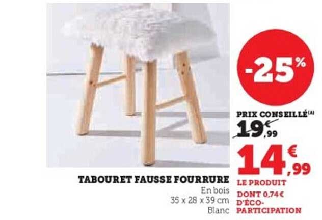TABOURET FAUSSE FOURRURE