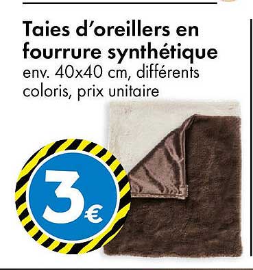 Taies d'oreillers en fourrure synthétique