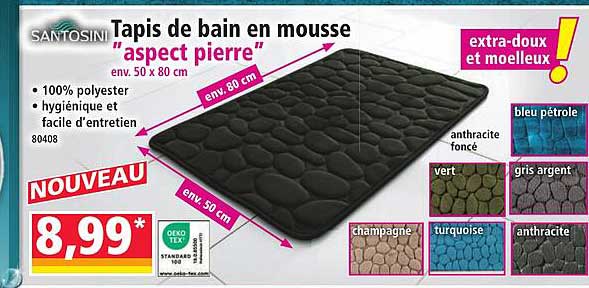 Tapis de bain en mousse "aspect pierre"