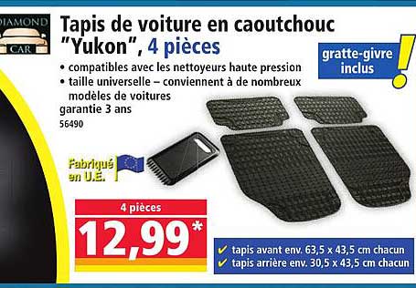 Tapis de voiture en caoutchouc "Yukon", 4 pièces
