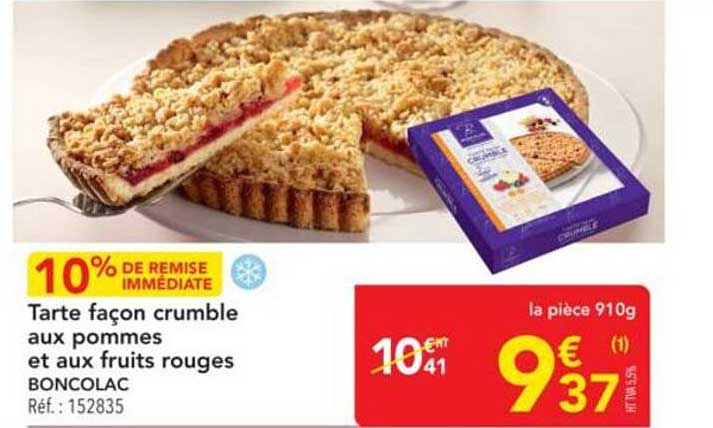 Tarte façon crumble aux pommes et aux fruits rouges