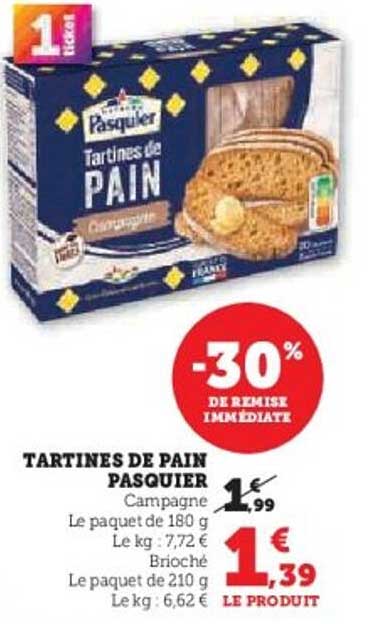 TARTINES DE PAIN PASQUIER