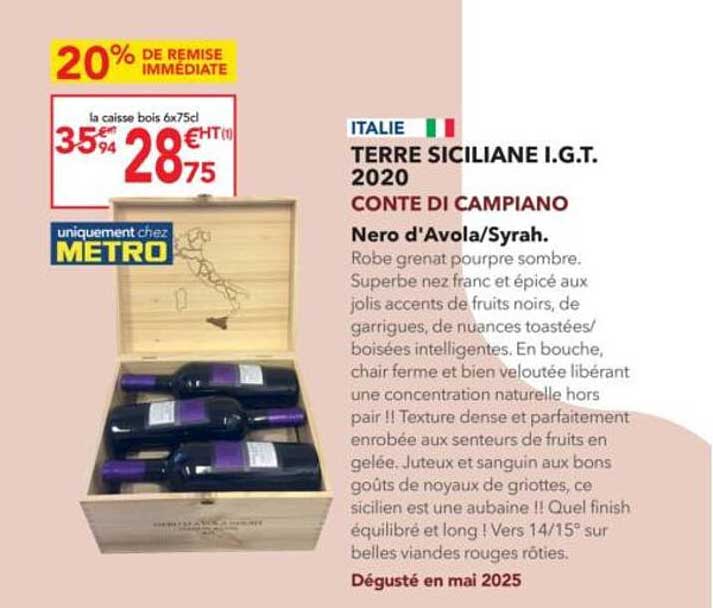 TERRE SICILIANE I.G.T. 2020 CONTE DI CAMPIANO