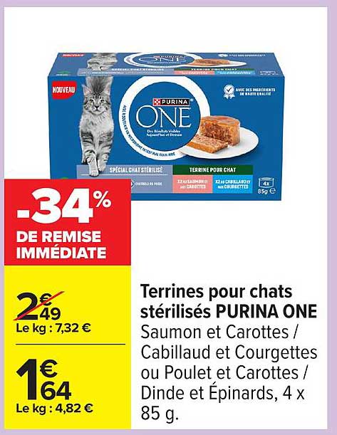 Terrines pour chats stérilisés PURINA ONE
