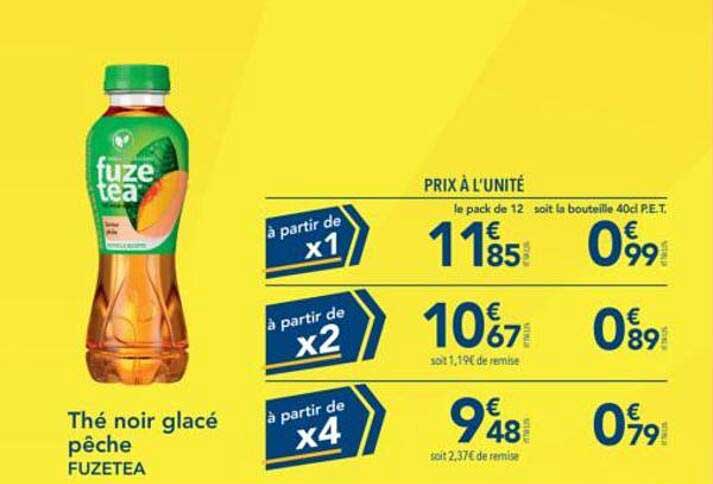 Thé noir glacé pêche FUZE TEA