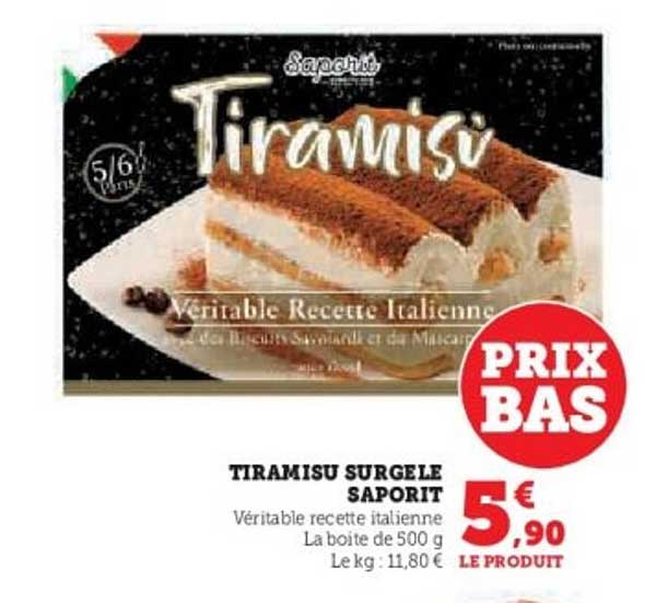 TIRAMISU SURGELÉ SAPORIT