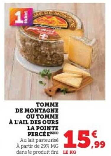 TOMME DE MONTAGNE OU TOMME À L'AIL DES OURS LA POINTE PERCÉE