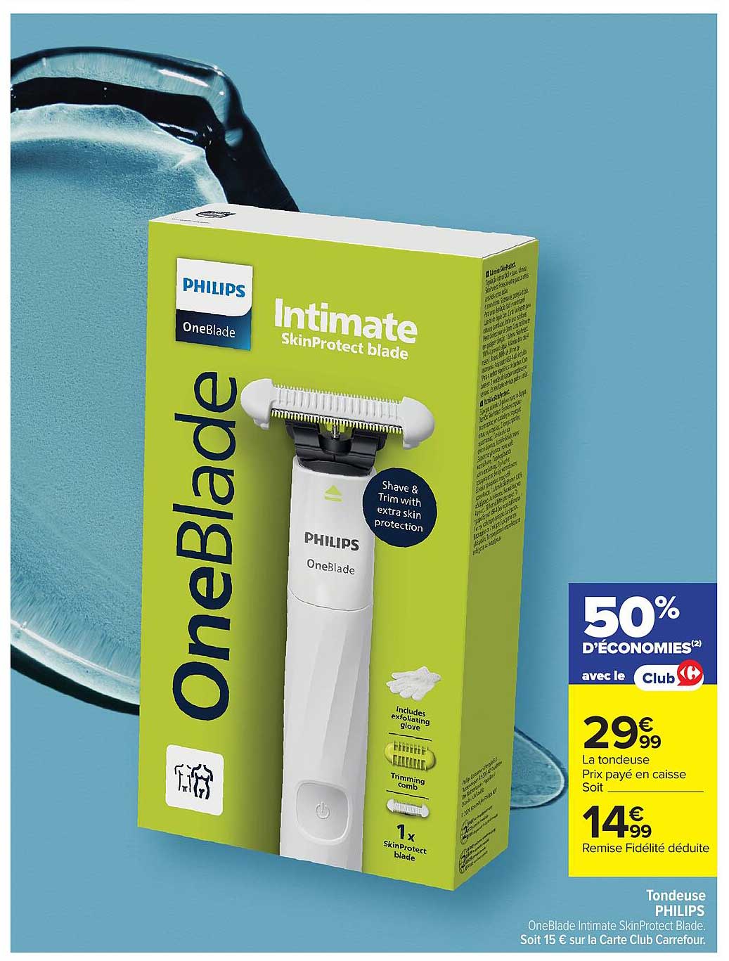 Tondeuse Philips OneBlade Intimate SkinProtect