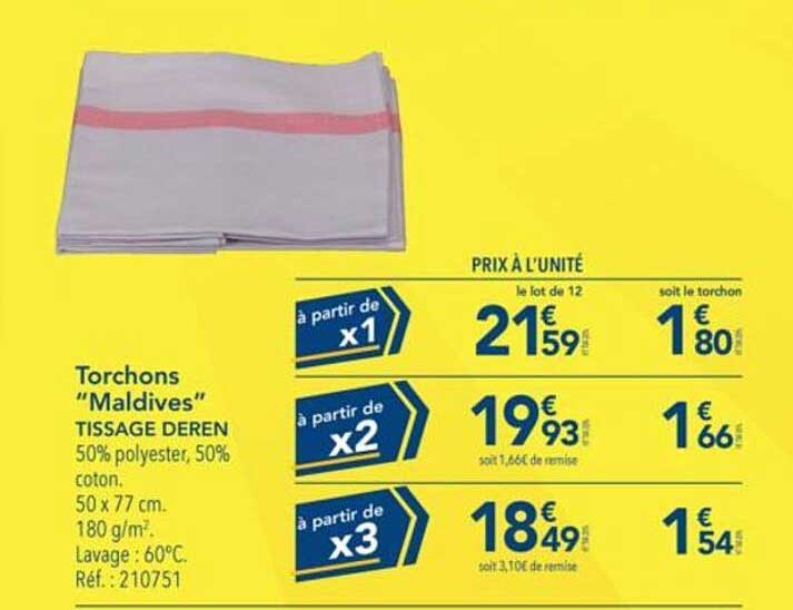 Torchons "Maldives" TISSAGE DEREN