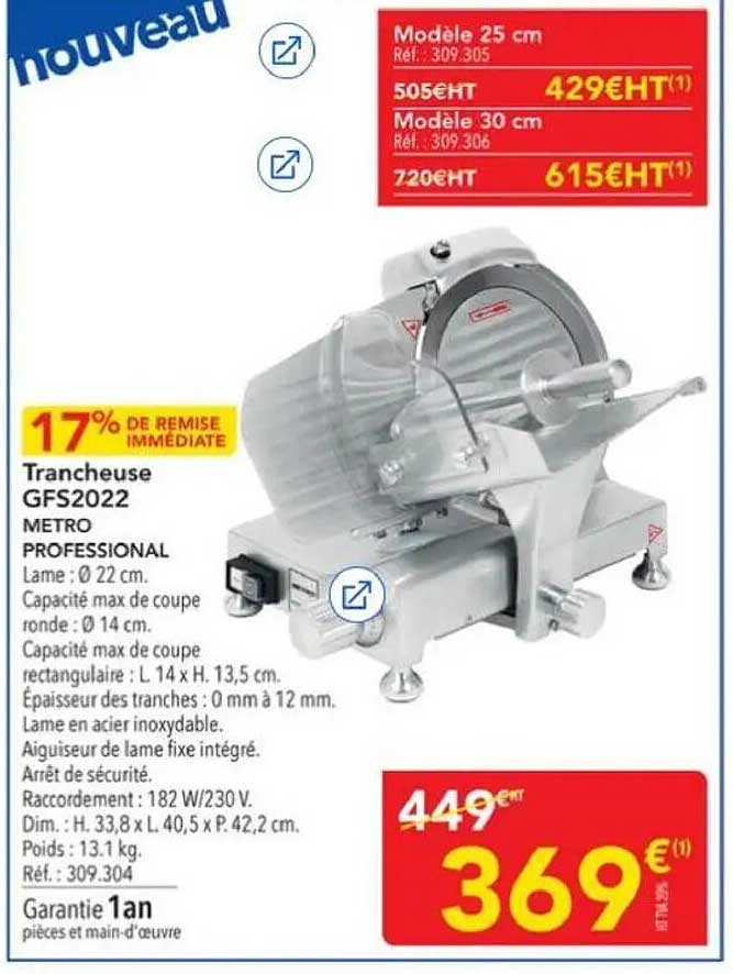 Trancheuse GFS2022 METRO PROFESSIONAL