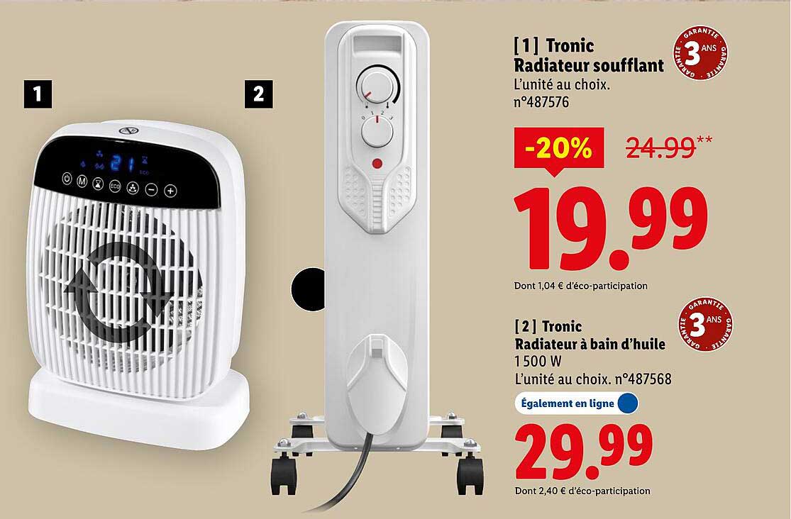 Tronic Radiateur soufflant