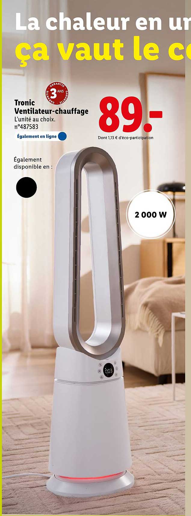Tronic Ventilateur-chauffage L’unité au choix. n°487583