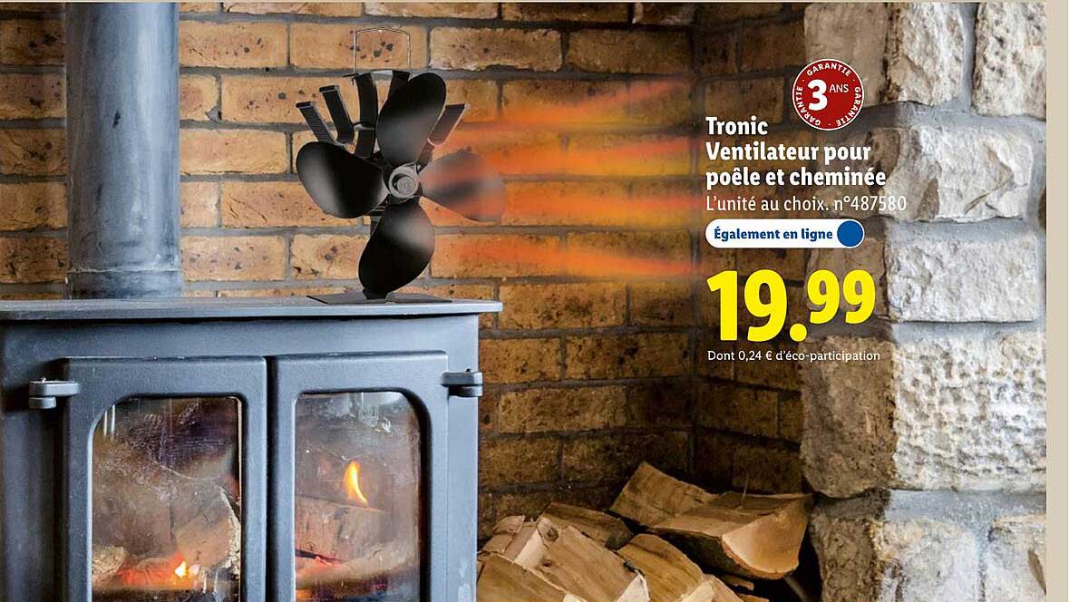 Tronic Ventilateur pour poêle et cheminée