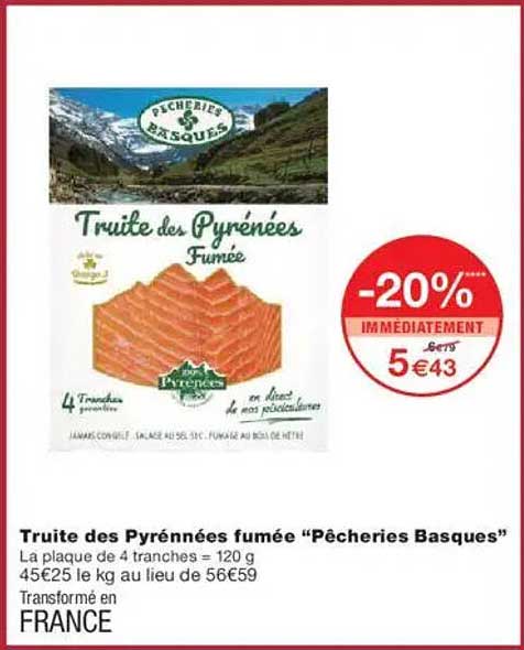 Truite des Pyrénées fumée “Pêches Basques”
