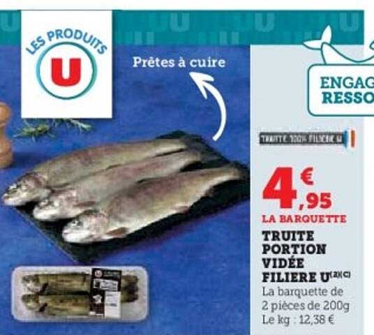 TRUITE PORTION VIDÉE FILIÈRE U