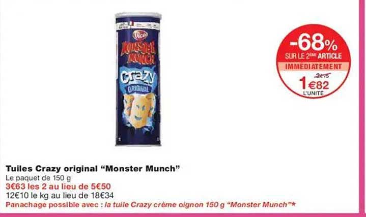 Tuiles Crazy original "Monster Munch"