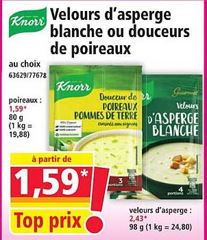 Velours d’asperge blanche ou douceurs de poireaux