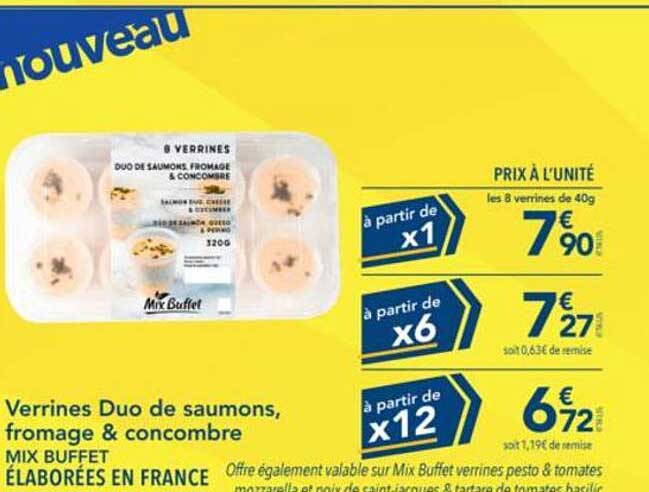 Verrines Duo de saumons, fromage & concombre