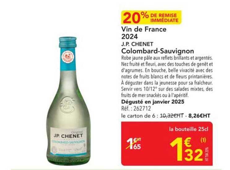 Vin de France 2024 J.P. CHENET Colombard-Sauvignon