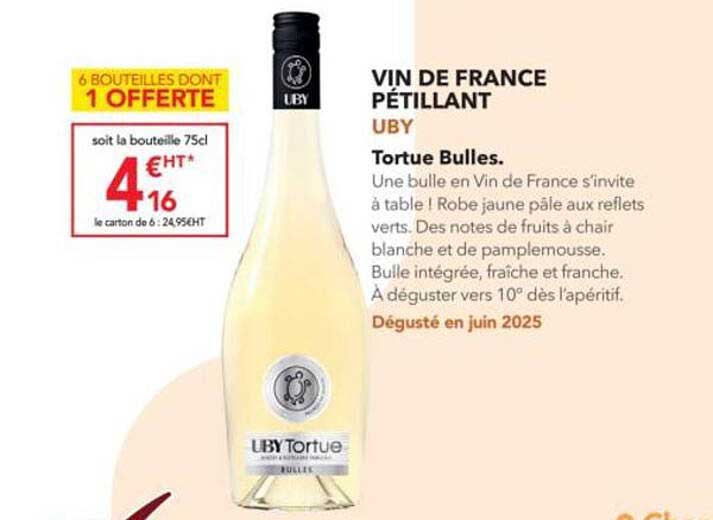 VIN DE FRANCE PÉTILLANT UBY Tortue Bulles