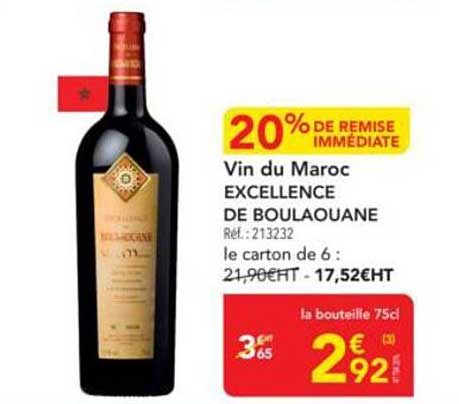 Vin du Maroc EXCELLENCE DE BOULAOUANE