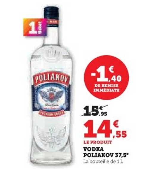 VODKA POLIAKOV 37,5° - La bouteille de 1 L
