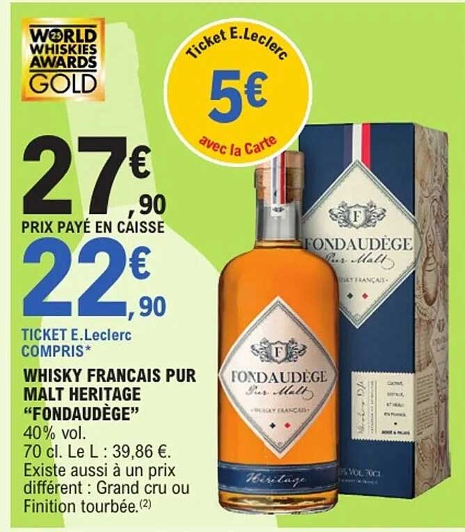 WHISKY FRANCAIS PUR MALT HERITAGE "FONDAUDEGE"