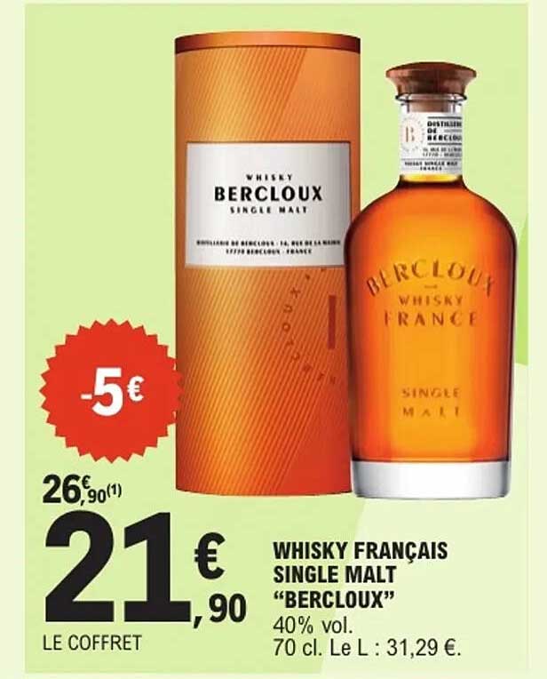 WHISKY FRANÇAIS SINGLE MALT "BERCLOUX"