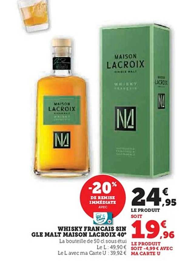 WHISKY FRANÇAIS SINGLE MALT MAISON LACROIX 40°