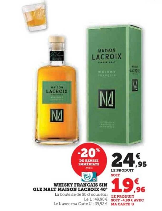 WHISKY FRANÇAIS SINGLE MALT MAISON LACROIX 40°