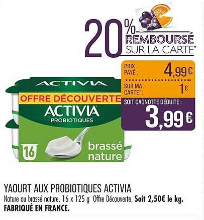 Yaourt aux probiotiques Activia