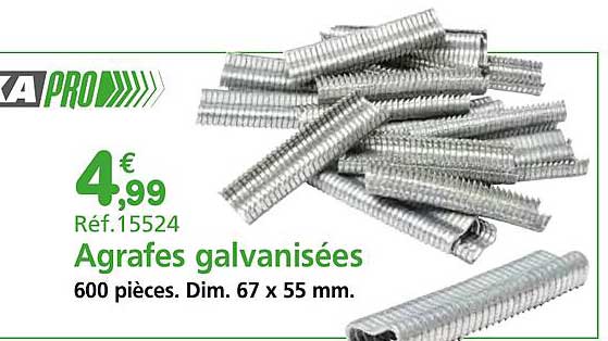 Agrafes galvanisées
