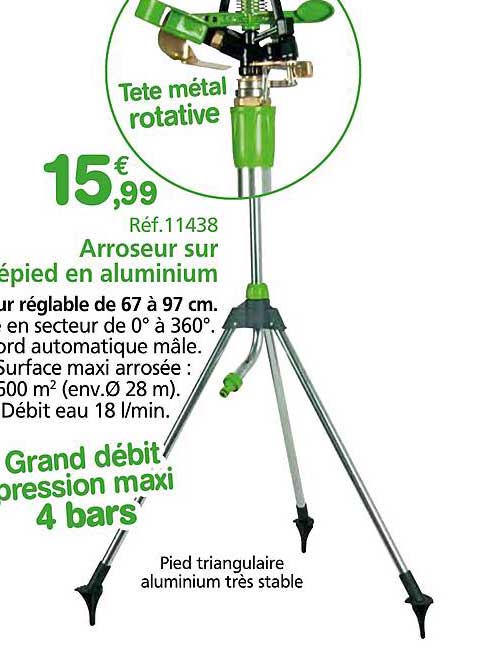 Arroseur sur piéd en aluminium