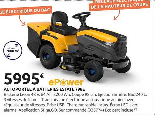 AUTOPORTÉE À BATTERIES ESTATE 798ePower