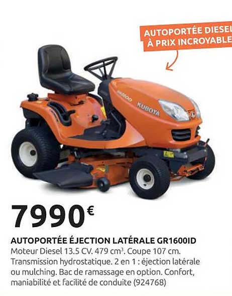 AUTOPORTÉE ÉJECTION LATERALE GR1600ID