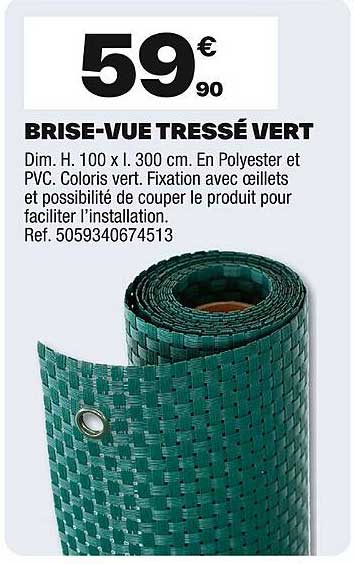 BRISE-VUE TRESSÉ VERT