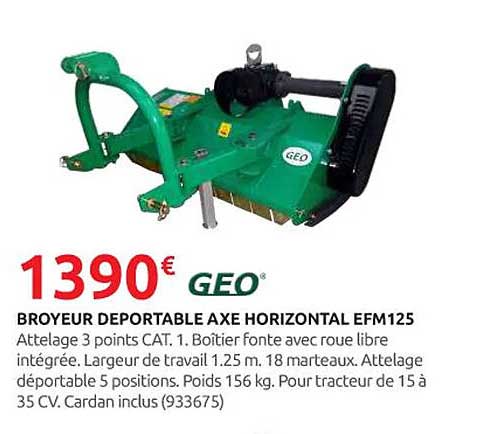 BROYEUR DEPORTABLE AXE HORIZONTAL EFM125