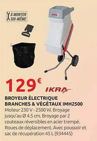 BROYEUR ÉLECTRIQUE BRANCHES & VÉGÉTAUX IMH2500