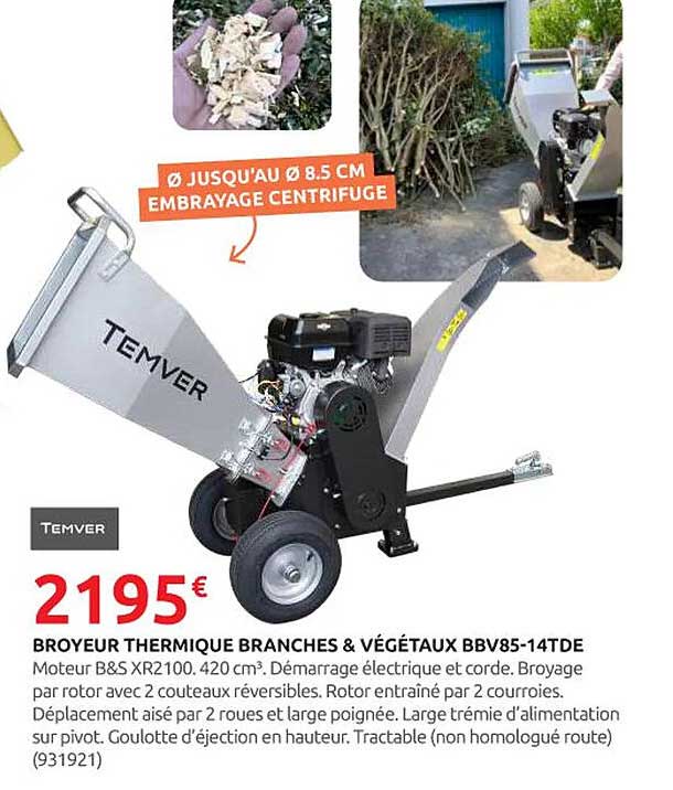 BROYEUR THERMIQUE BRANCHES & VÉGÉTAUX BBV85-14TDE