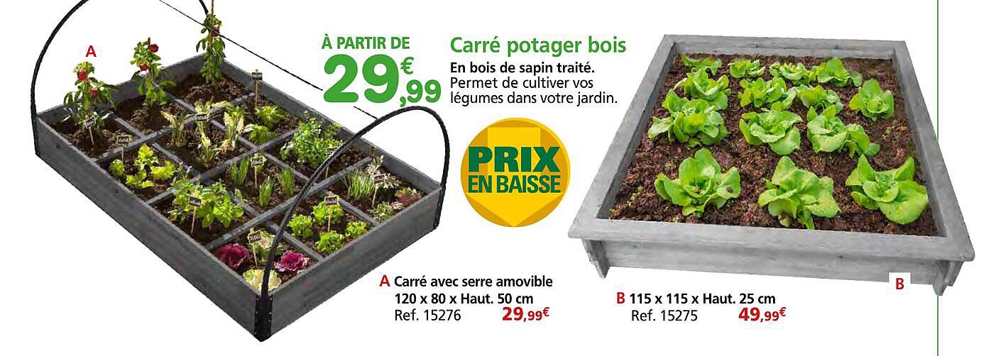 Carré potager bois