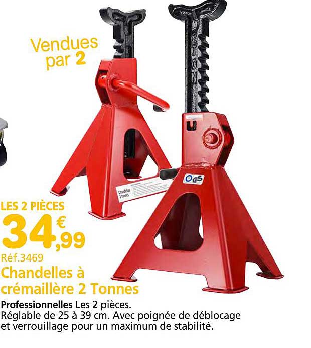 Chandelles à crémaillère 2 Tonnes