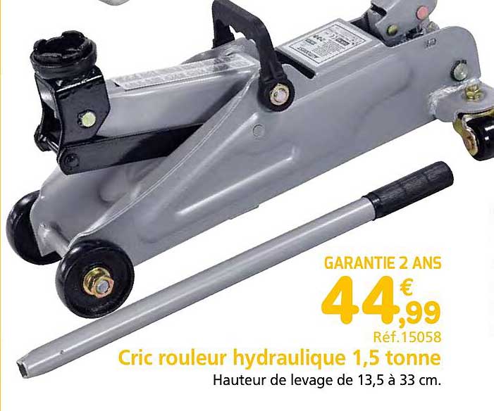 Cric rouleurl hydraulique 1,5 tonne