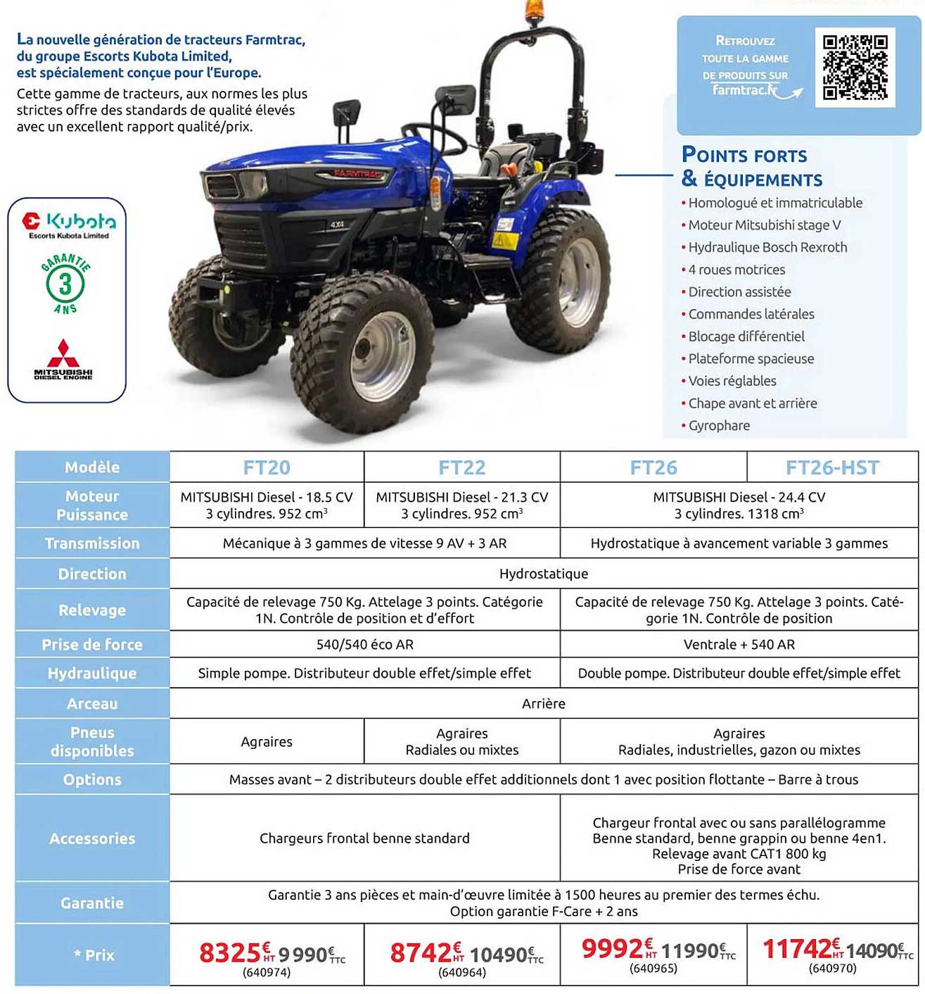 Farmtrac FT20, FT22, FT26, FT26-HST