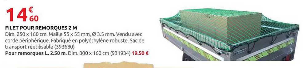 FILET POUR REMORQUES 2 M