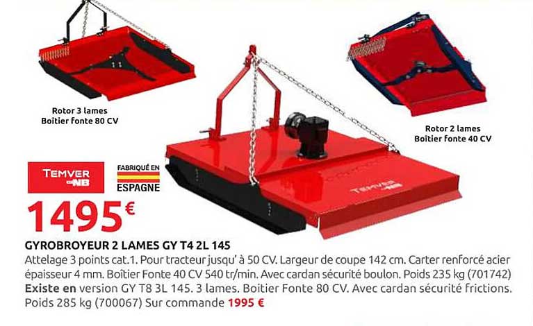 GYROBROYEUR 2 LAMES GY T4 2L 145