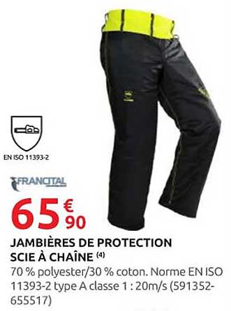 Jambières de protection scie à chaîne